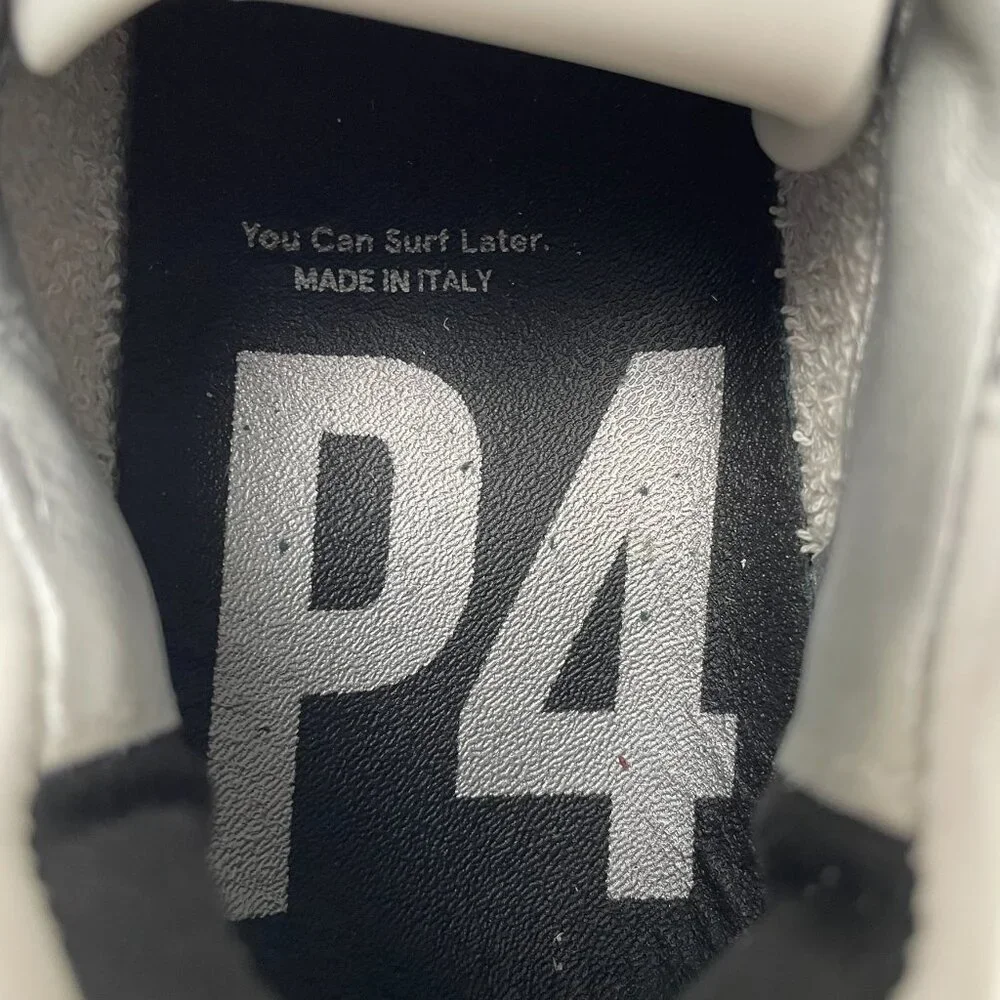 P448 Thea White/Black/Silver Embroidered Flower Low Top Sneakers - Picture 9 of 9